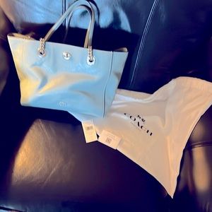 Dusty blue Coach tote